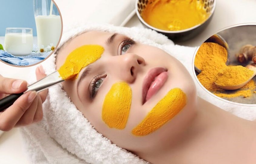 Sữa tươi không đường và tinh bột nghệ