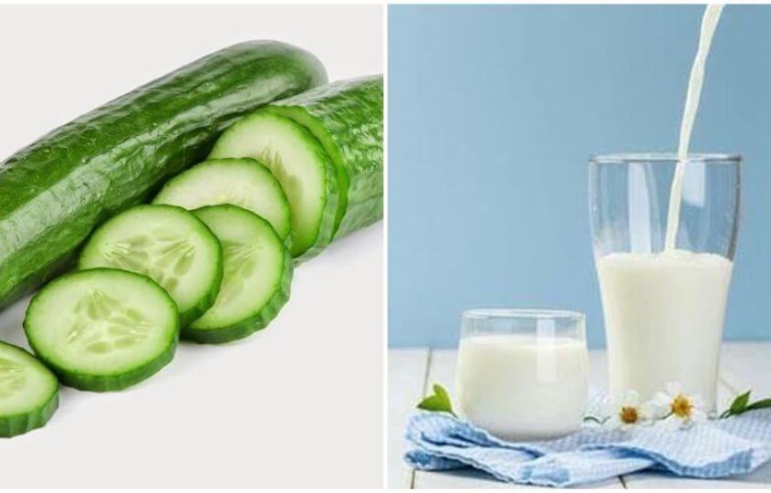 Sữa tươi không đường và dưa leo