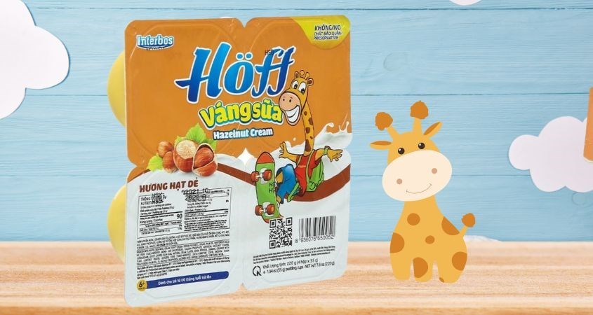 Lốc 4 hũ váng sữa Hoff vị hạt dẻ 55g (từ 6 tháng)