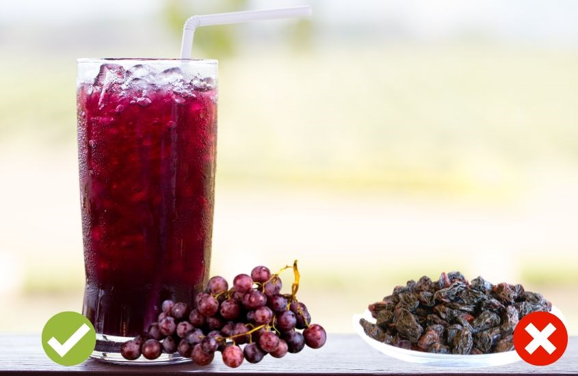 Nên sử dụng nho tươi thay vì nho khô để tránh sử dụng đường quá nhiều