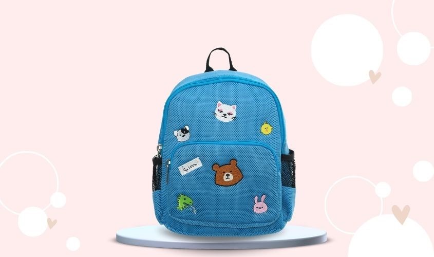 Balo mẫu giáo PANNA8 6 con vật E2203 xanh