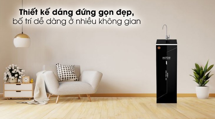 Máy lọc nước RO Mutosi MP-290SK 9 lõi sở hữu dáng đứng gọn đẹp, thiết kế sang trọng, phù hợp bố trí trong nhiều không gian