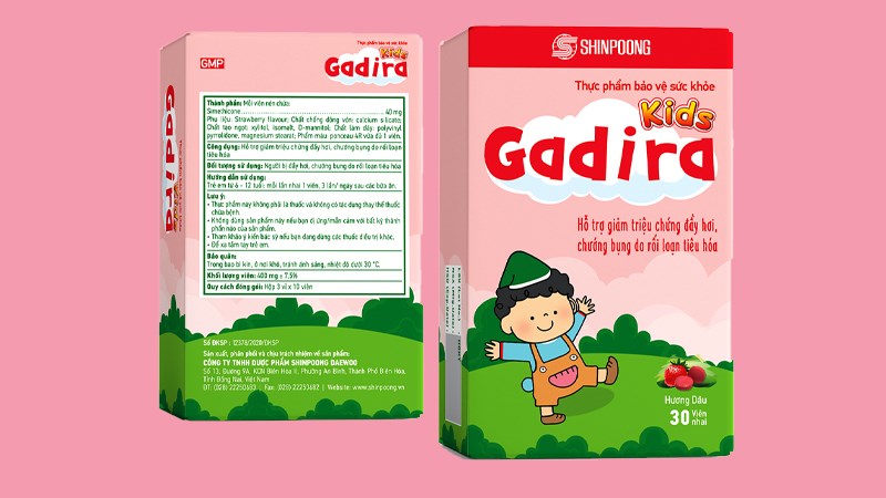 Gadira Kids hỗ trợ làm giảm triệu chứng đầy hơi cho bé