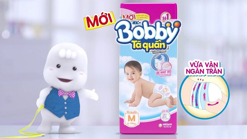 Tã quần Bobby size M 76 miếng (6 - 11 kg)