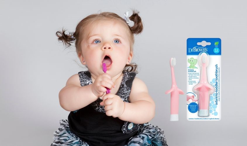 Bàn chải cho bé Dr.Brown's lông siêu mềm (0 - 3 tuổi)