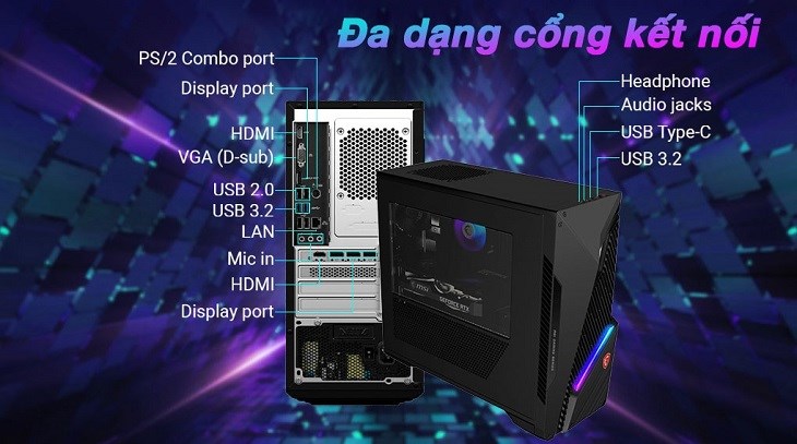 Máy tính PC MSI đa dạng cổng kết nối