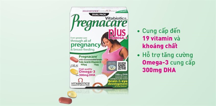 Viên uống Vitabiotics Pregnacare Plus Omega 3 bổ sung vitamin và khoáng chất 56 viên