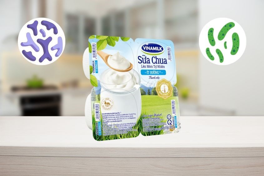 Lốc 4 hộp sữa chua vinamilk ít đường 100g 