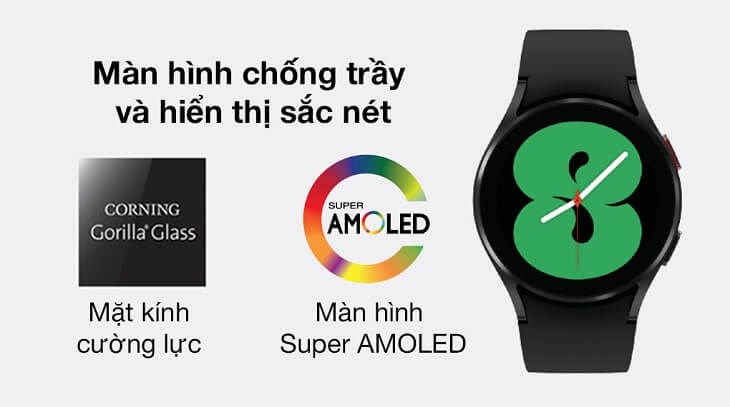 Đồng hồ thông minh Samsung Galaxy Watch 4 LTE 40mm Đen được trang bị công nghệ màn hình sAMOLED chất lượng