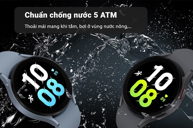 Đồng hồ thông minh Samsung Galaxy Watch5 44mm được trang bị chuẩn chống nước 5 ATM