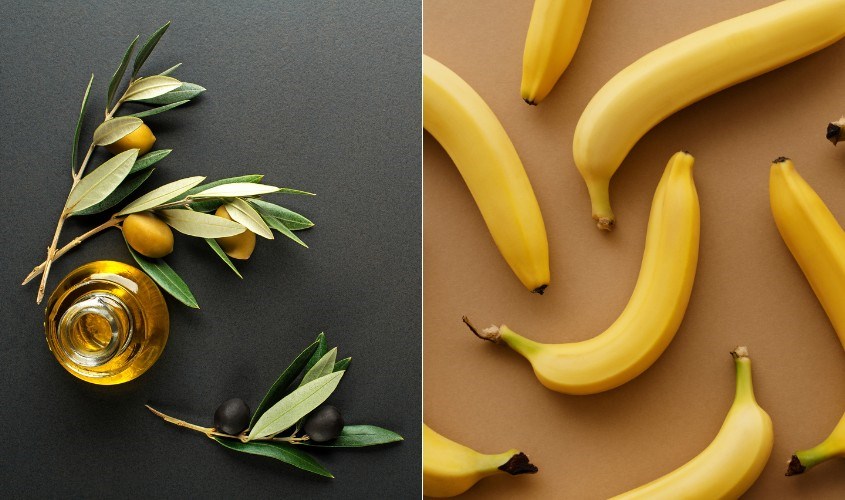 Sử dụng dầu oliu và chuối chín
