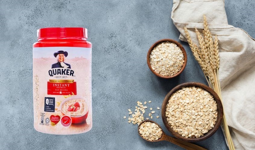 Yến mạch nguyên chất cán dẹt Quaker 600g