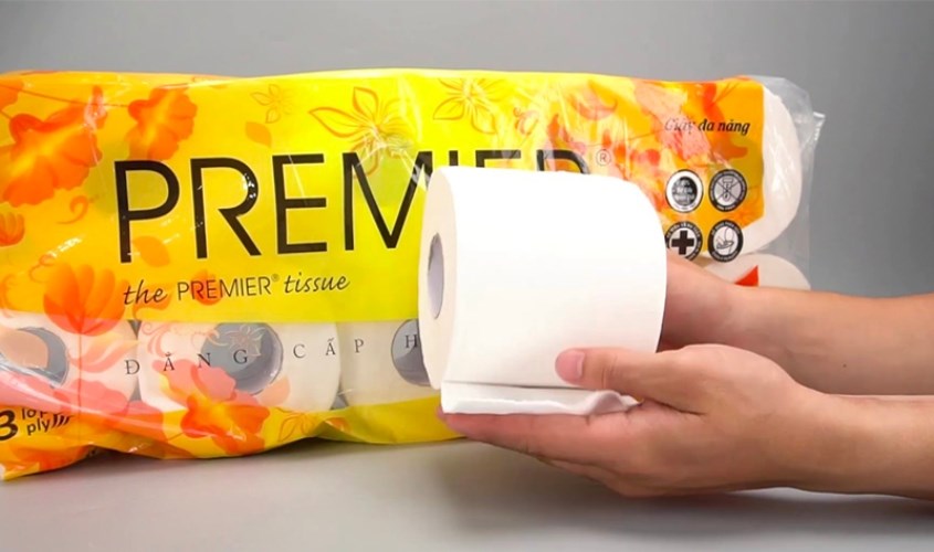 Lốc 10 cuộn giấy vệ sinh PREMIER Deluxe 3 lớp Lốc 10 cuộn giấy vệ sinh PREMIER Deluxe 3 lớp
