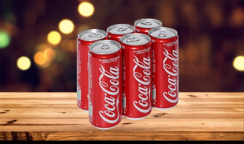 Lốc 6 lon nước ngọt Coca-Cola vị nguyên bản 320 ml