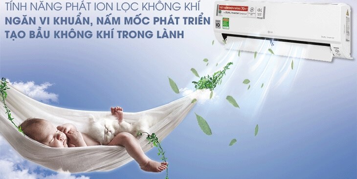 Máy lạnh LG Inverter 1.5 HP V13API1 cùng khả năng tiêu diệt 99,9% vi khuẩn