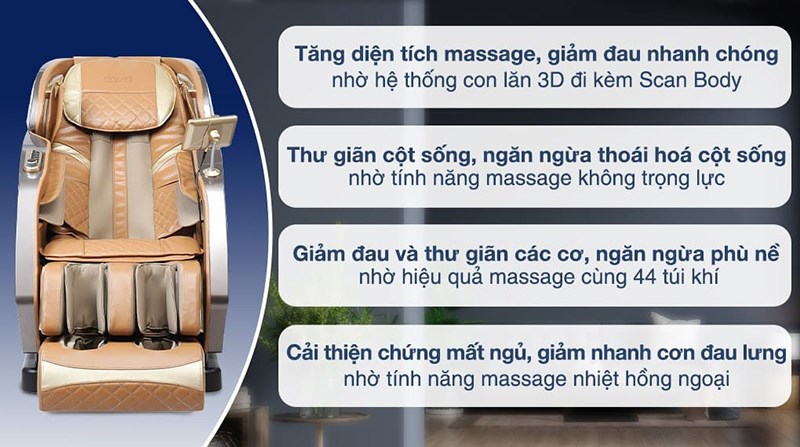 Ghế Massage Daikiosan DKGM-20004 cao cấp giúp cải thiện sức khỏe hiệu quả