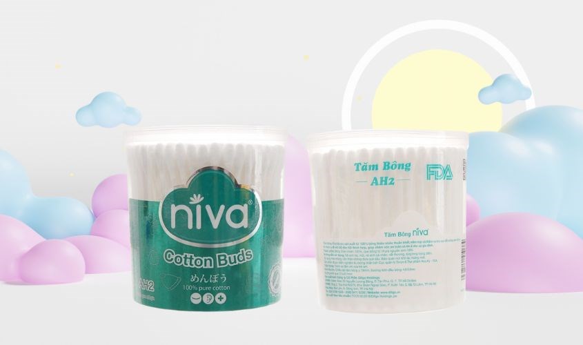 Tăm bông Niva AH2 đầu tròn và đầu xoắn hũ 200 cây