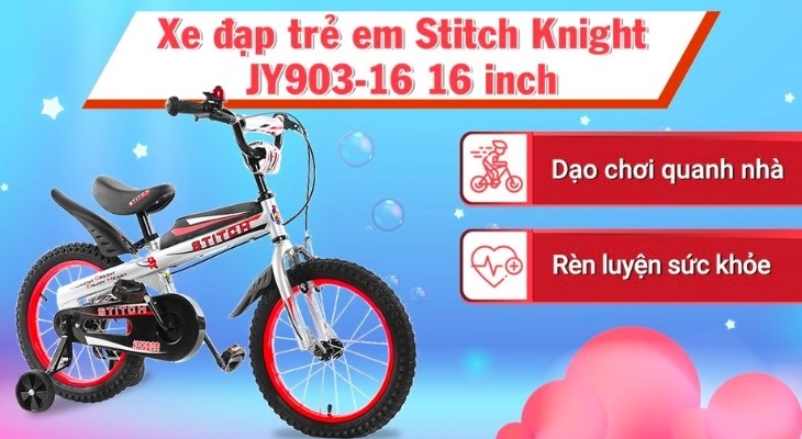 Xe đạp trẻ em Stitch Knight thích hợp cho bé đạp xe rèn luyện sức khoẻ