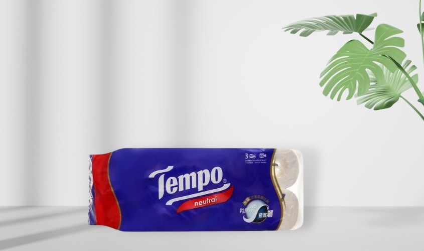 Lốc 10 cuộn giấy vệ sinh Tempo không mùi 3 lớp