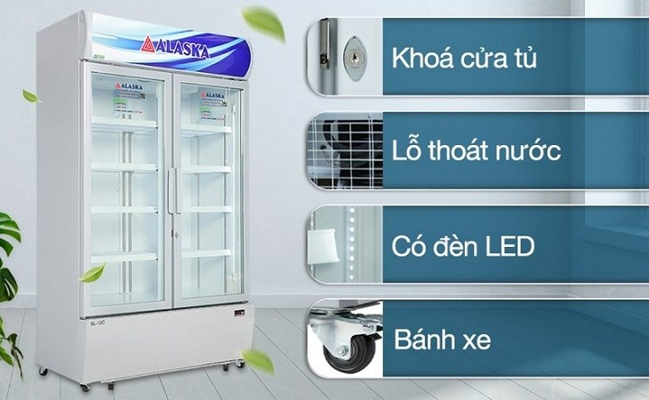 Tủ mát Alaska 960 lít SL 12C được trang bị nhiều tiện ích khác hỗ trợ tốt sự trải nghiệm cho người dùng