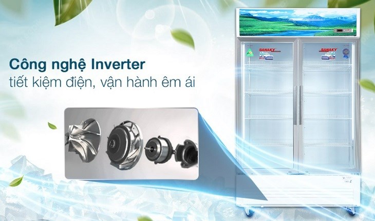 Tủ mát Sanaky Inverter 1100 lít TM.VH1209HP3 sử dụng công nghệ Inverter cho khả năng tiết kiệm điện hiệu quả