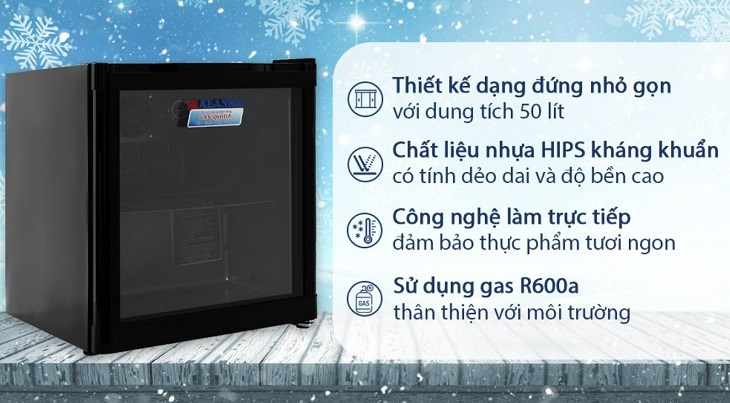 Tủ mát Alaska 50 lít LC 50B Đen có dung tích nhỏ 50 lít với giá thành rẻ