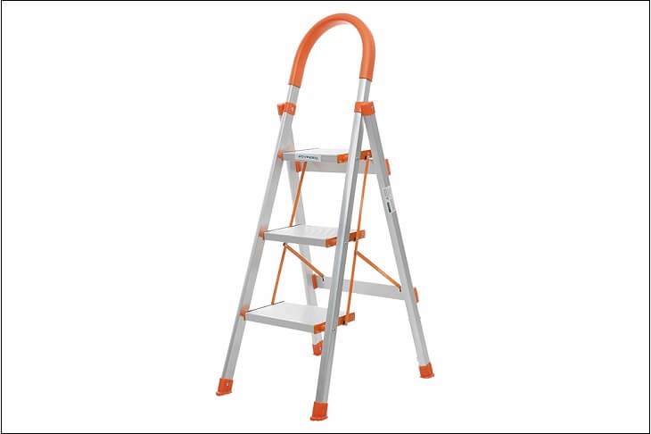 Thang nhôm ghế 3 bậc Advindeq ADS-703 có chiều cao 118 cm, phù hợp dùng trong gia đình