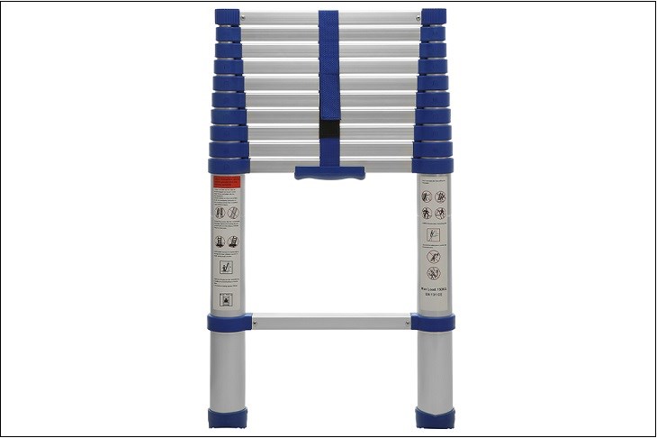 Thang nhôm rút gọn đơn Advindeq ADT210B được làm từ hợp kim nhôm bền chắc, với chiều cao tối đa 320 cm