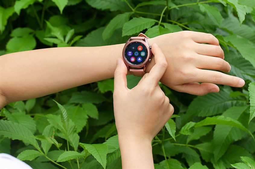 Samsung Galaxy Watch 3 41mm thép vàng dây da hồng