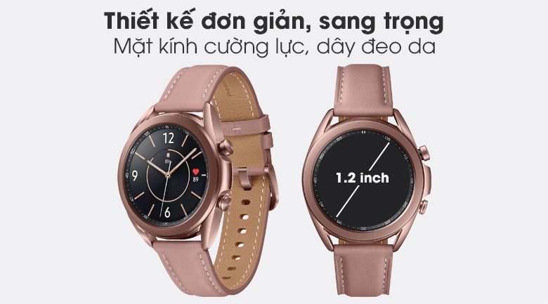 Samsung Watch 3 sử dụng chất liệu da và mặt kính thép cường lực