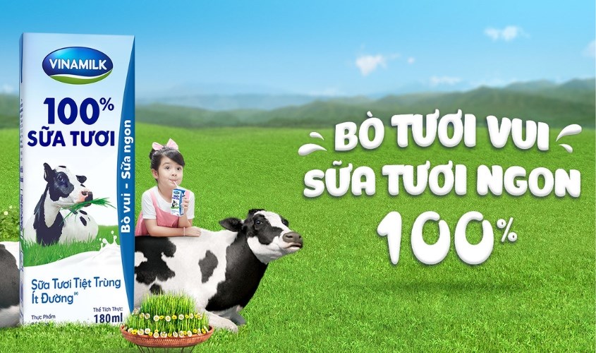 Hộp sữa tươi tiệt trùng Vinamilk ít đường 180 ml (từ 1 tuổi)