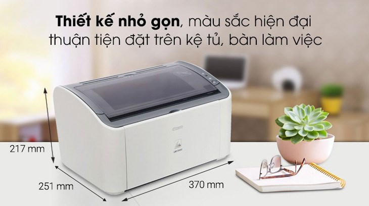 Máy In Laser Trắng Đen Canon LBP2900 có thiết kế đơn giản, gọn gàng, phù hợp với mọi vị trí đặt để trong phòng 