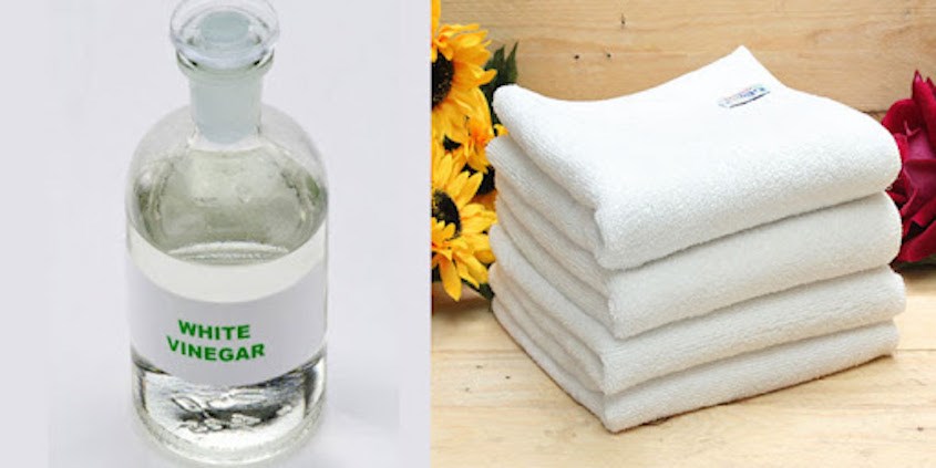 Dùng giấm trắng để giặt và khử mùi hôi cho khăn mặt