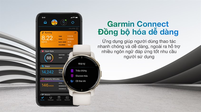 Đồng bộ hóa dữ liệu thông qua ứng dụng Garmin Connect 