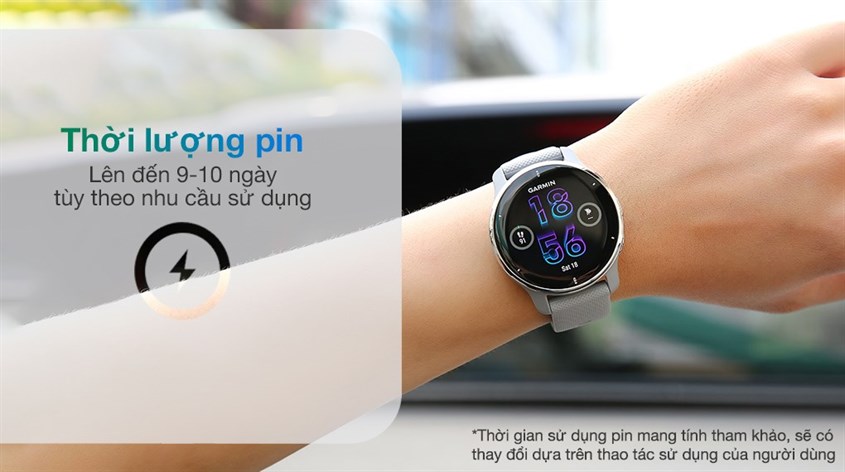 Đồng hồ Garmin Venu 2 có thời lượng pin lên đến 9 ngày