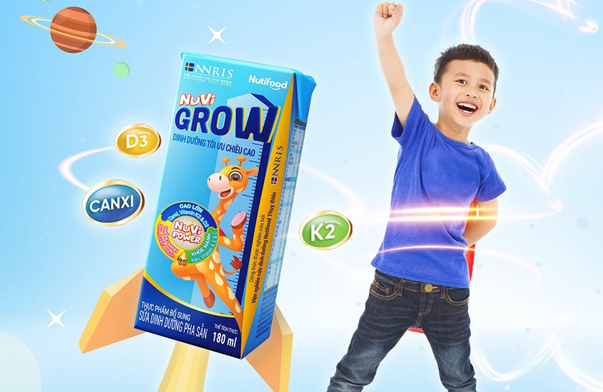 Hộp sữa pha sẵn Nutifood NuVi Grow 180 ml