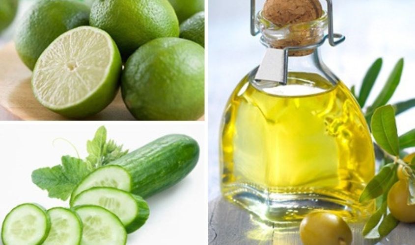 Dưỡng trắng với dầu oliu, chanh và dưa leo
