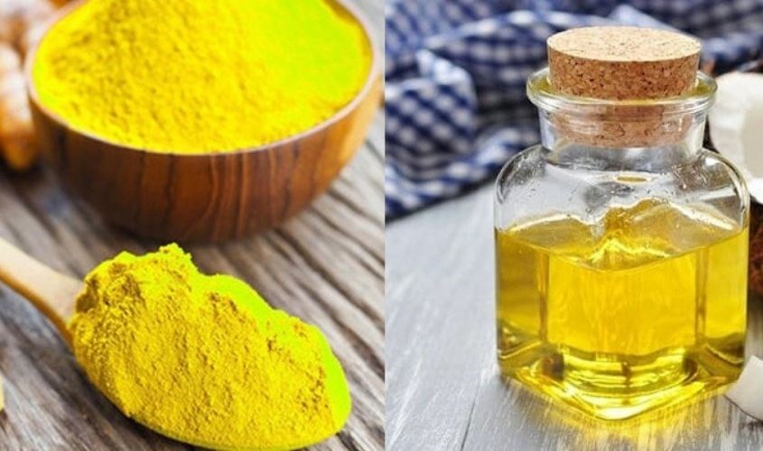 Chữa rạn da bằng tinh bột nghệ và dầu dừa
