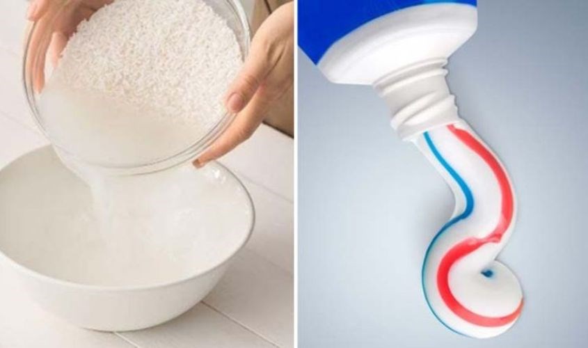 Kem đánh răng và bột gạo
