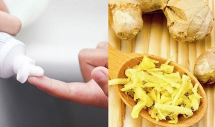 Kem đánh răng và gừng giúp trị hôi chân