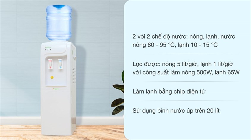Cây nước nóng lạnh Kangaroo KG3331 565W làm lạnh bằng chip điện tử
