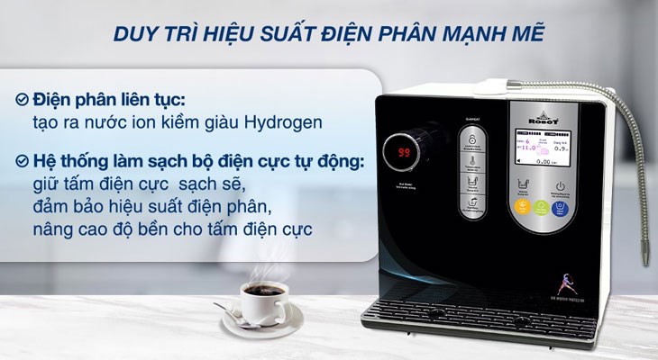 Máy lọc nước sử dụng công nghệ điện phân giúp tạo ra nguồn nước giàu Hydrogen tốt cho sức khỏe