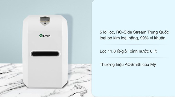 Máy lọc nước RO AOSmith E2 5 lõi có công nghệ Mintech bổ sung khoáng chất thiết yếu giữ vị nước tự nhiên
