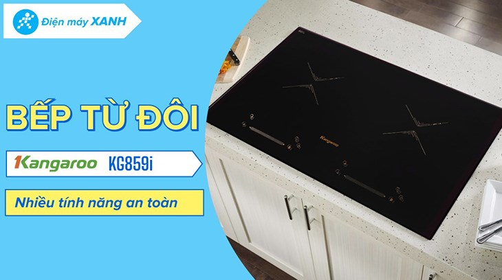 Bếp từ đôi lắp âm Kangaroo KG859i có kiểu dáng hiện đại, đơn giản, thiết kế lắp đặt âm sang trọng