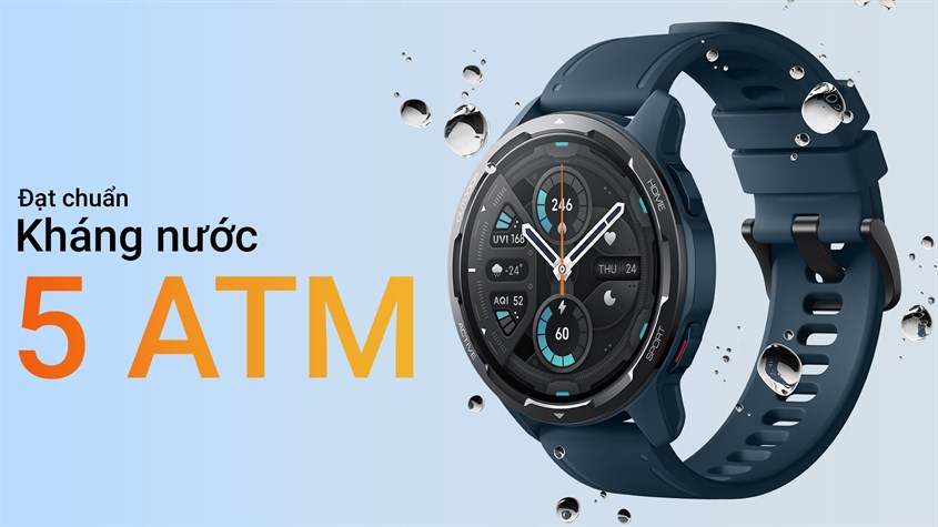 Xiaomi Watch S1 Active có chuẩn chống nước 5ATM giúp thoải mái tắm rửa