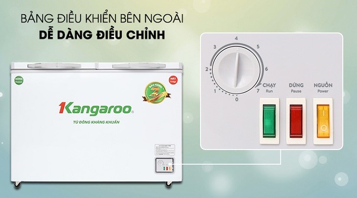 nút xoay nhiệt độ tự động kangaroo 2 cửa