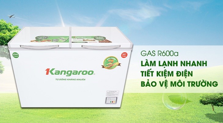 tủ đông kangaroo 2 cửa dùng gas R600a