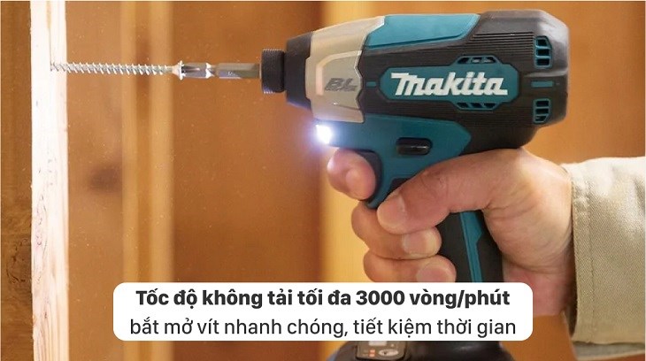 Máy Vặn Vít Pin Makita DTD157Z sử dụng pin với tốc độ không tải 3000 vòng/phút
