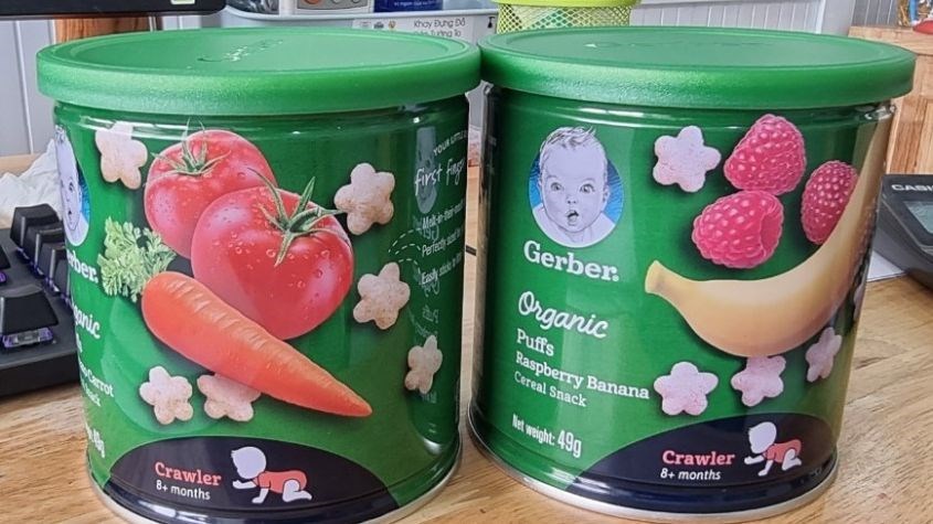 Bánh ăn dặm Gerber vị cà chua, cà rốt hộp 49g