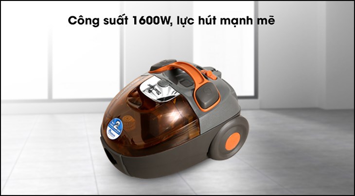 Máy hút bụi dạng hộp BlueStone VCB-8037 sở hữu công suất 1600W cho lực hút mạnh mẽ
